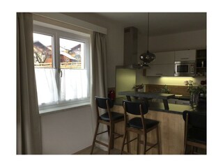 Küche vom Wohzimmer aus gesehen