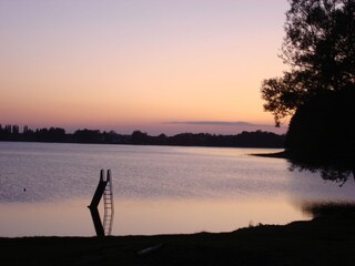 Abendstimmung beim schwimmen