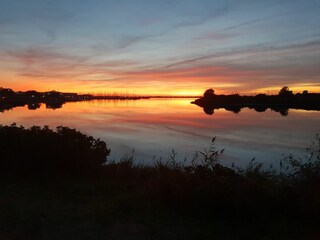 sunset inland sea