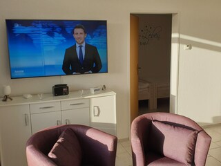 living room with tv
