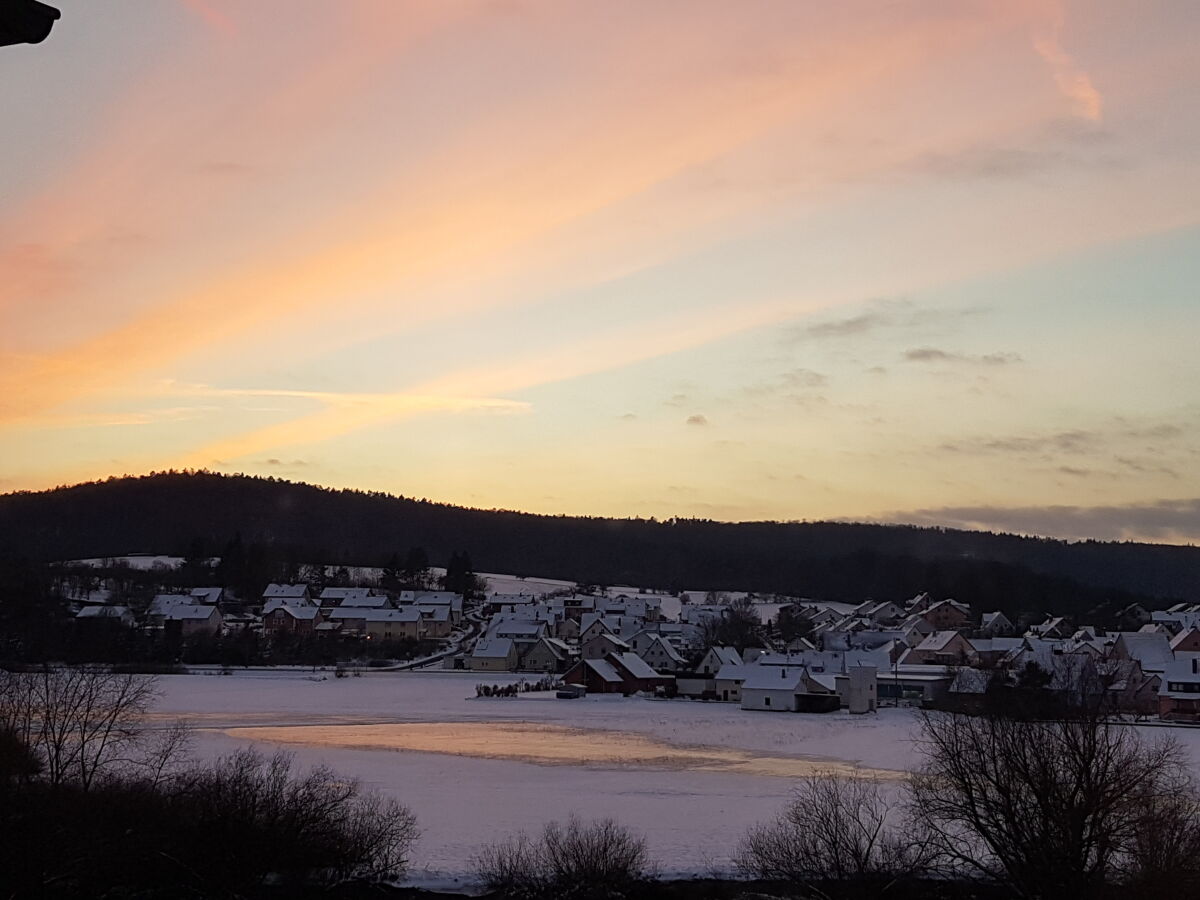 Balkonausblick im Winter