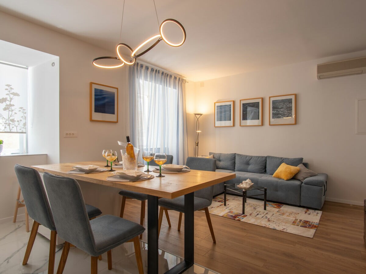 Dining area and living room