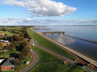 Blick vom Leuchtturm in Eckwarderhörne auf den Jadebuse