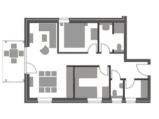 Vakantieappartement Borkum Grondplan 16