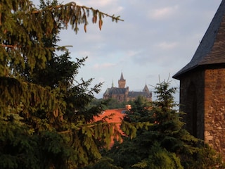 Blick aus dem Fenster auf das Wernigeröder Schloß