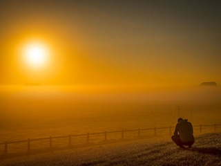 herbstlicher Sonnenaufgang (Terrasse Haus Butwehl)