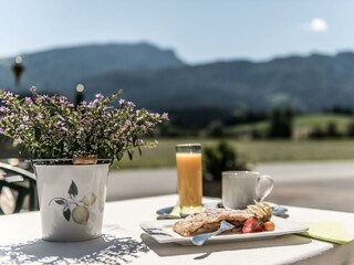Terrasse mit Blick auf den Unterberg