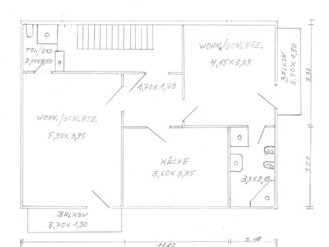 Appartement/vakantiewoning, badkamer, WC, balkon