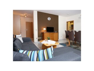 Wohnbereich in der Ferienwohnung Kalkofen