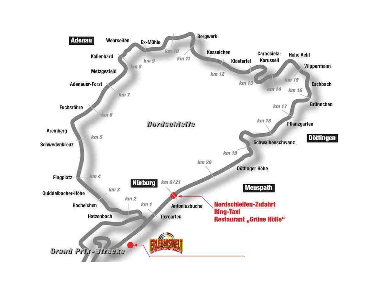 Nürburgring Nordschleife 18 km bis 54578 Nohn