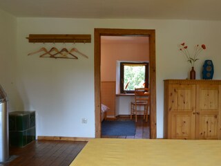 Blick zur Kammer mit dem Bett für die 6. Person