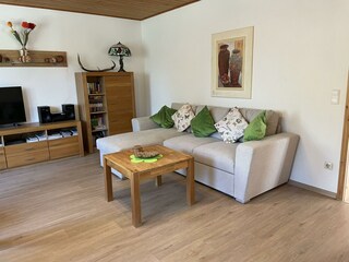 Die gemütliche Couch im Wohnzimmer