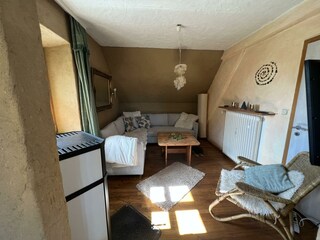 Wohnzimmer mit Holzofen