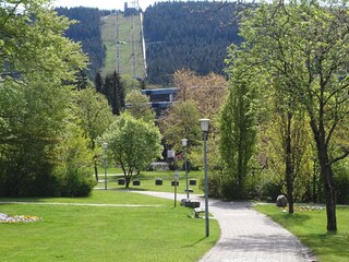 Blick aus dem Kurpark zum Hausberg /Bocksberg