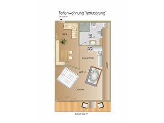 Apartamento de vacaciones Gaißach Plano de planta 16