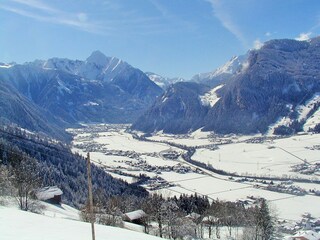 breathtaking view to the valley in wintertime