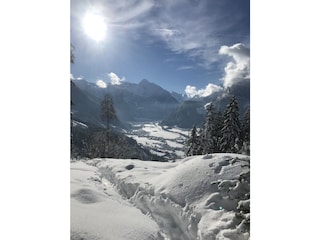 Blick  nach Mayrhofen -Aufnahme vor Appartement Ramona