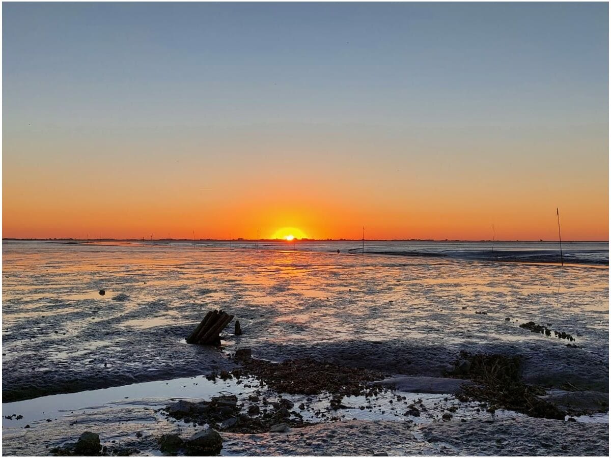 Sonnenuntergang im Wattenmeer