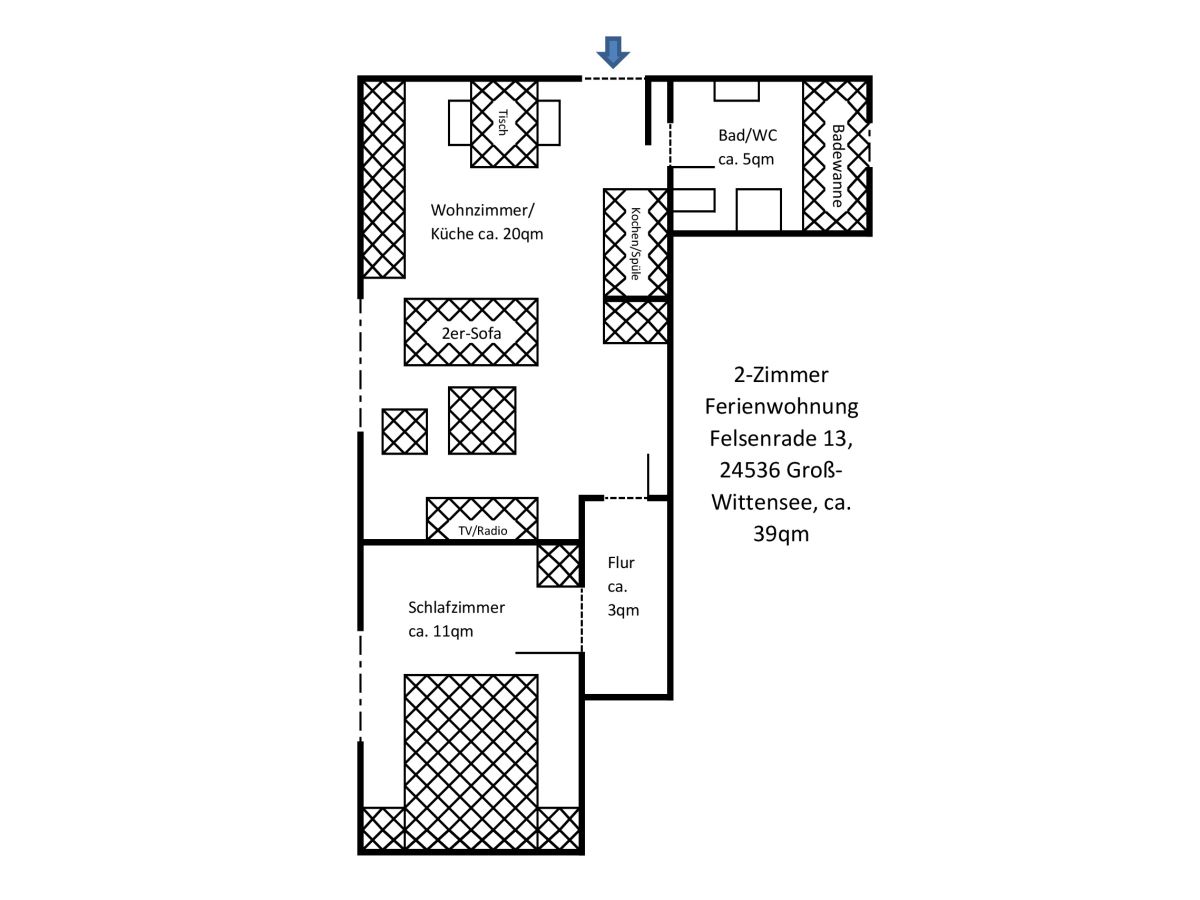 Grundriss der Ferienwohnung