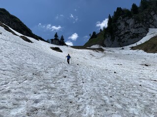 Hochfelln mit Altschnee im Frühjahr
