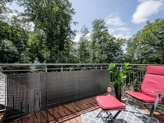 Blick von der Terrasse  ins Grüne Südseite