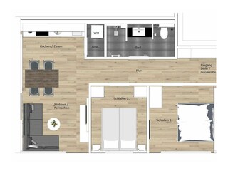 Vakantieappartement Juist Grondplan 14