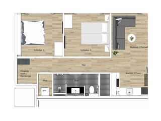 Apartamento de vacaciones Juist Plano de planta 14