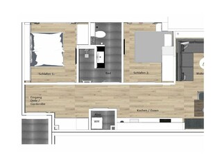 Apartamento de vacaciones Juist Plano de planta 16