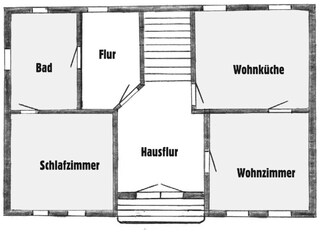 Der Flur wird gemeinsam mit den Vermietern genutzt.