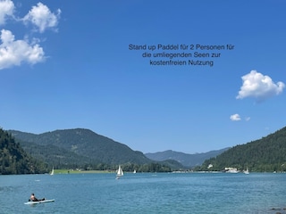Stand up Paddle kostenfrei auf den 4 umliegenden  Seen