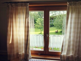 Blick in den großen Garten, Fewo Juget