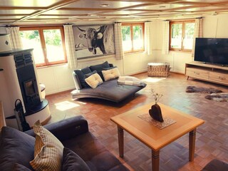 Wohnzimmer Ferienwohnung Juget