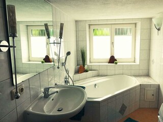 Bad mit großer Badewanne, Fewo Juget