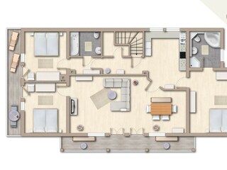 Grundrissplan Ferienwohnung Freiraum