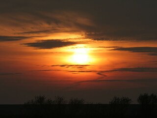 Sonnenuntergang Blickrichtung Deich