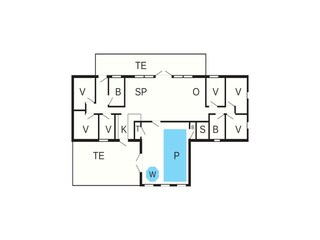 Vakantiehuis Vester Husby Grondplan 44