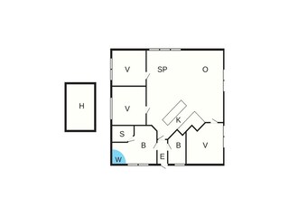 Vakantiehuis Houstrup Grondplan 44