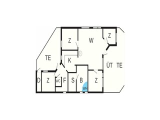 Vakantiehuis Sydals Grondplan 53