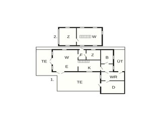 Vakantiehuis Bedsted Grondplan 55