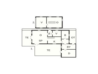 Vakantiehuis Bedsted Grondplan 55
