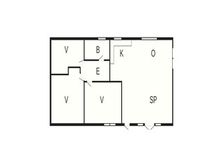 Vakantiehuis Kirke Hyllinge Grondplan 56