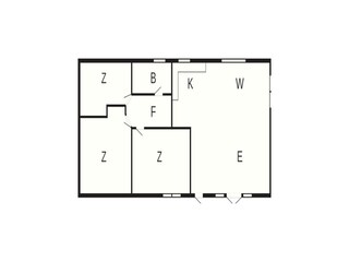 Vakantiehuis Kirke Hyllinge Grondplan 56