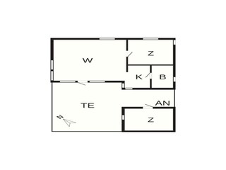 Vakantiehuis Gudhjem Grondplan 17