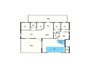Vakantiehuis Vestervig Grondplan 56