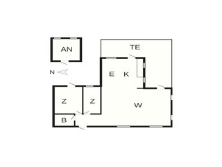 Vakantiehuis Hyldtofte Grondplan 43