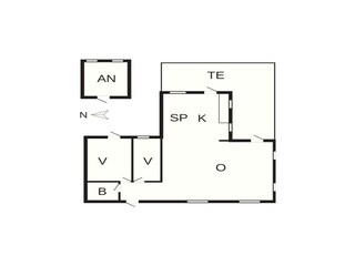 Vakantiehuis Hyldtofte Grondplan 43