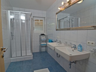 bath room with double basin