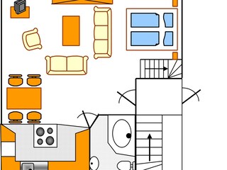 Grundriss Wohnung Een, unterer Bereich