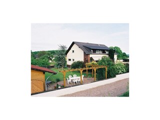 Rückseite Haus mit Garten