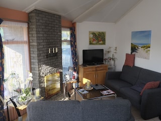 Sitzecke und offener Kamin